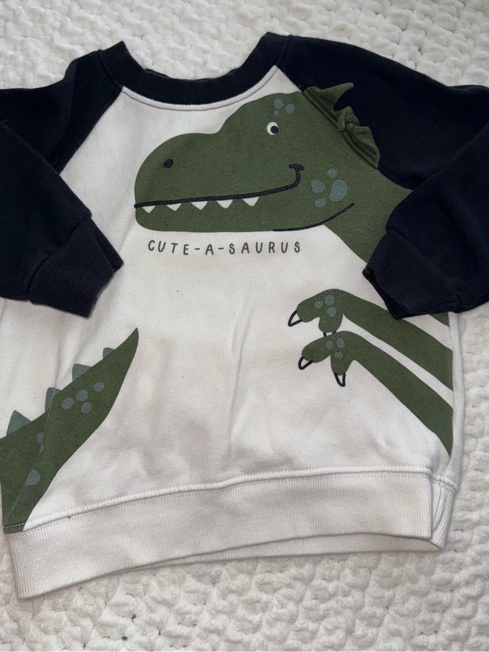 Carter's Green & Black Cute-a-Saurus Raglan Sweatshirt